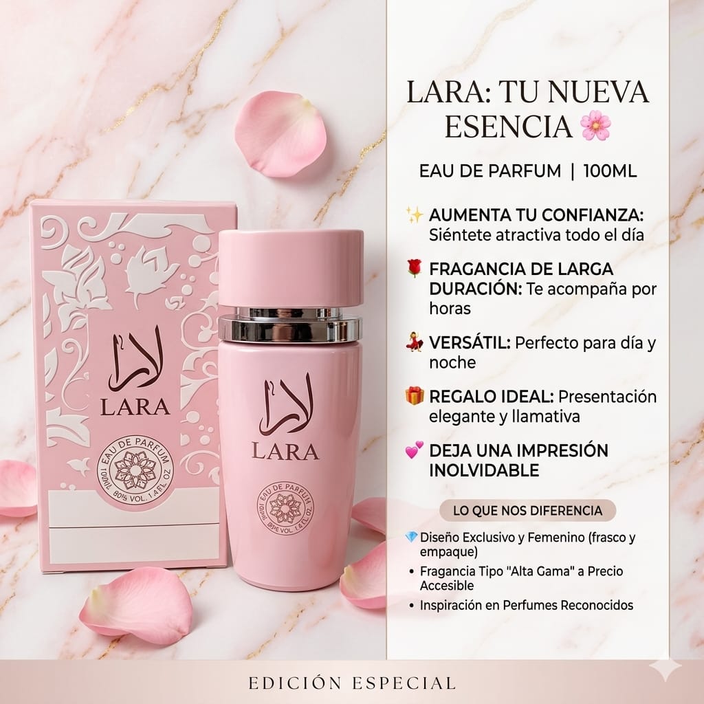 Perfume Árabe Lara 100ml - Aroma Femenino (Envío Gratis)